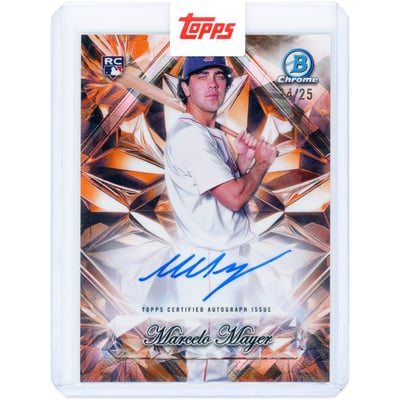 Marcelo Mayer Boston Red Sox Autographed 2025 Bowman Chrome Orange Sapphire Selections #NNO #14/25 Rookie Card