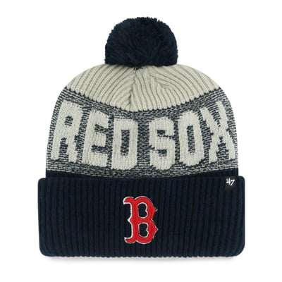 Boston Red Sox '47 Bone Chill Cuffed Knit Hat with Pom - Navy