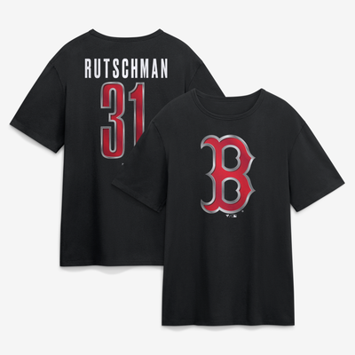 Adley Rutschman Boston Red Sox Metallic Mascot Name & Number T-Shirt - Black