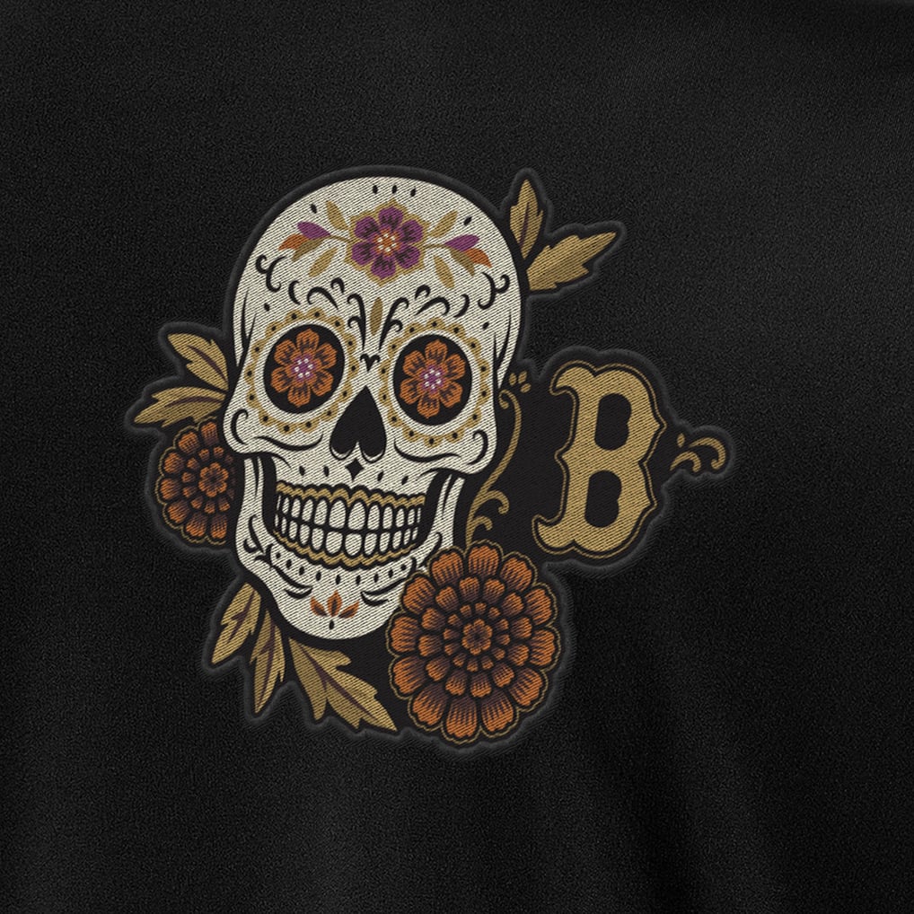 Boston Red Sox Antigua Sugar Skull Tribute Quarter-Zip Pullover - Black