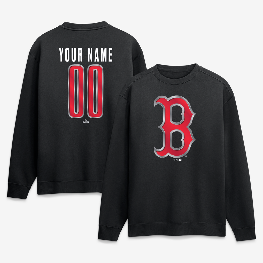 Boston Red Sox  Forged Mascot Personalized Name & Number Sweatshirt - Black
