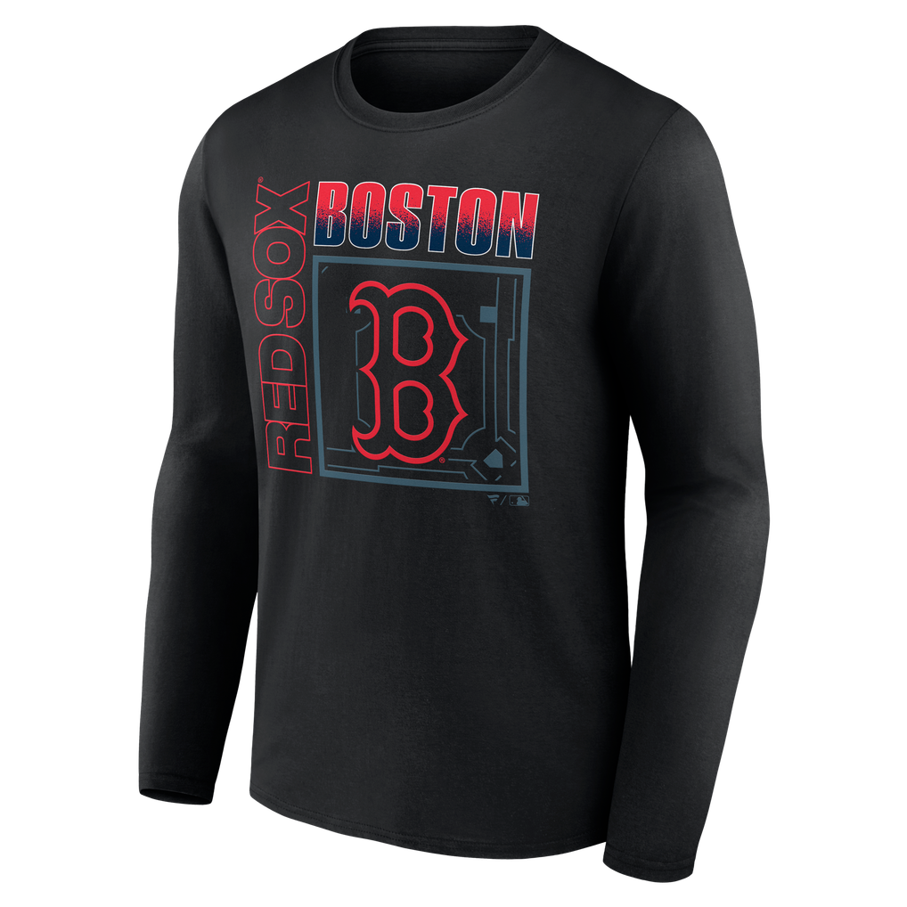 Boston Red Sox  Home Field Pop Personalized Name & Number Long Sleeve T-Shirt - Black