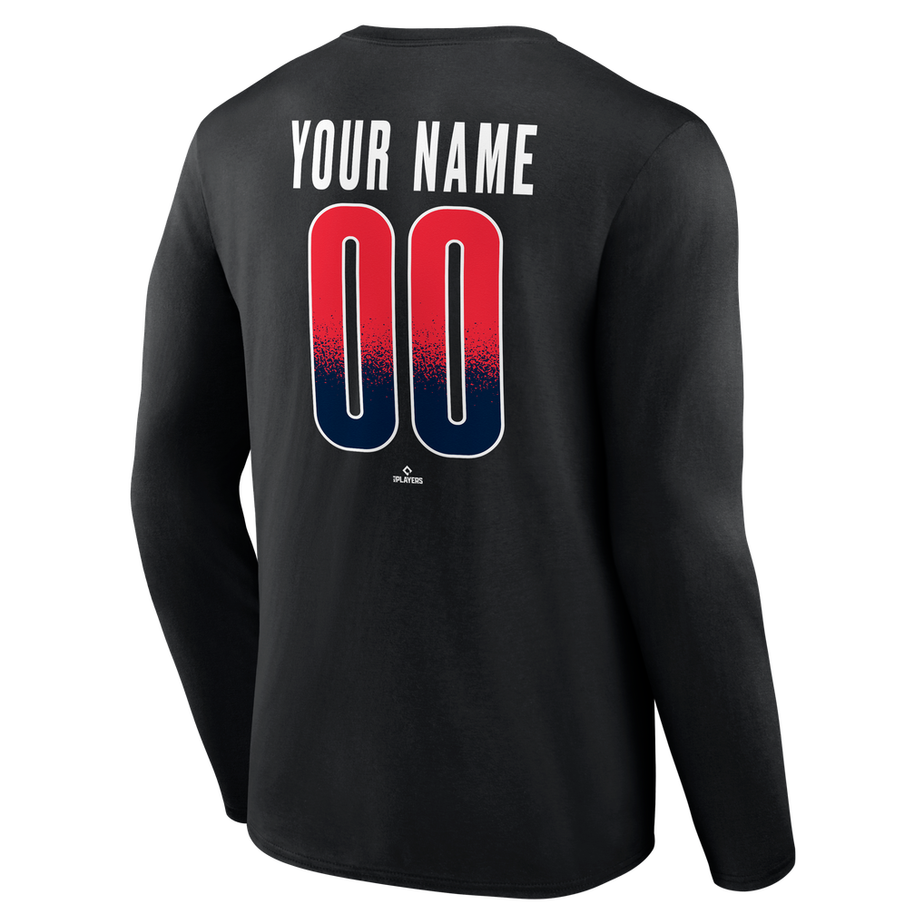 Boston Red Sox  Home Field Pop Personalized Name & Number Long Sleeve T-Shirt - Black