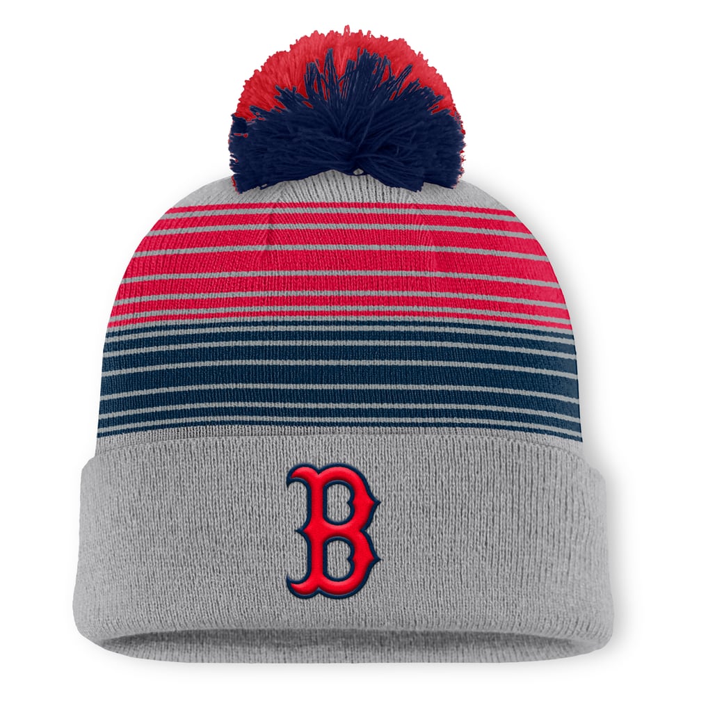 Boston Red Sox Fanatics Balk Cuffed Knit Hat with Pom - Gray