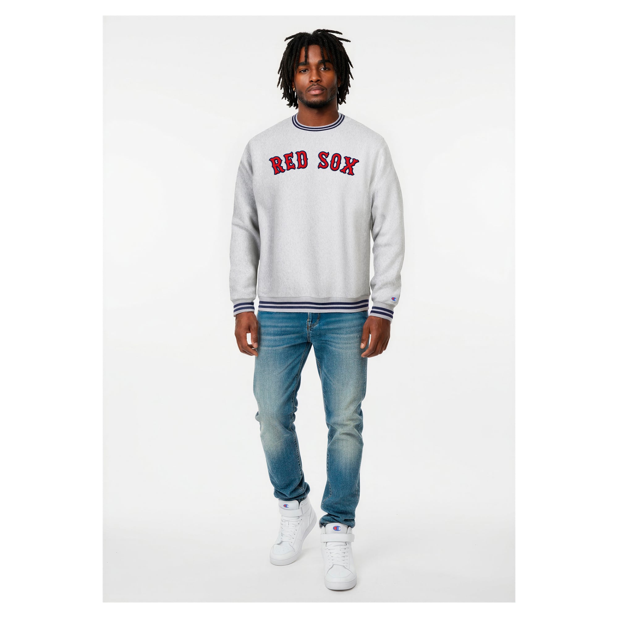 Boston Red Sox Champion Reverse Weave Sweatshirt - Heather Gray
