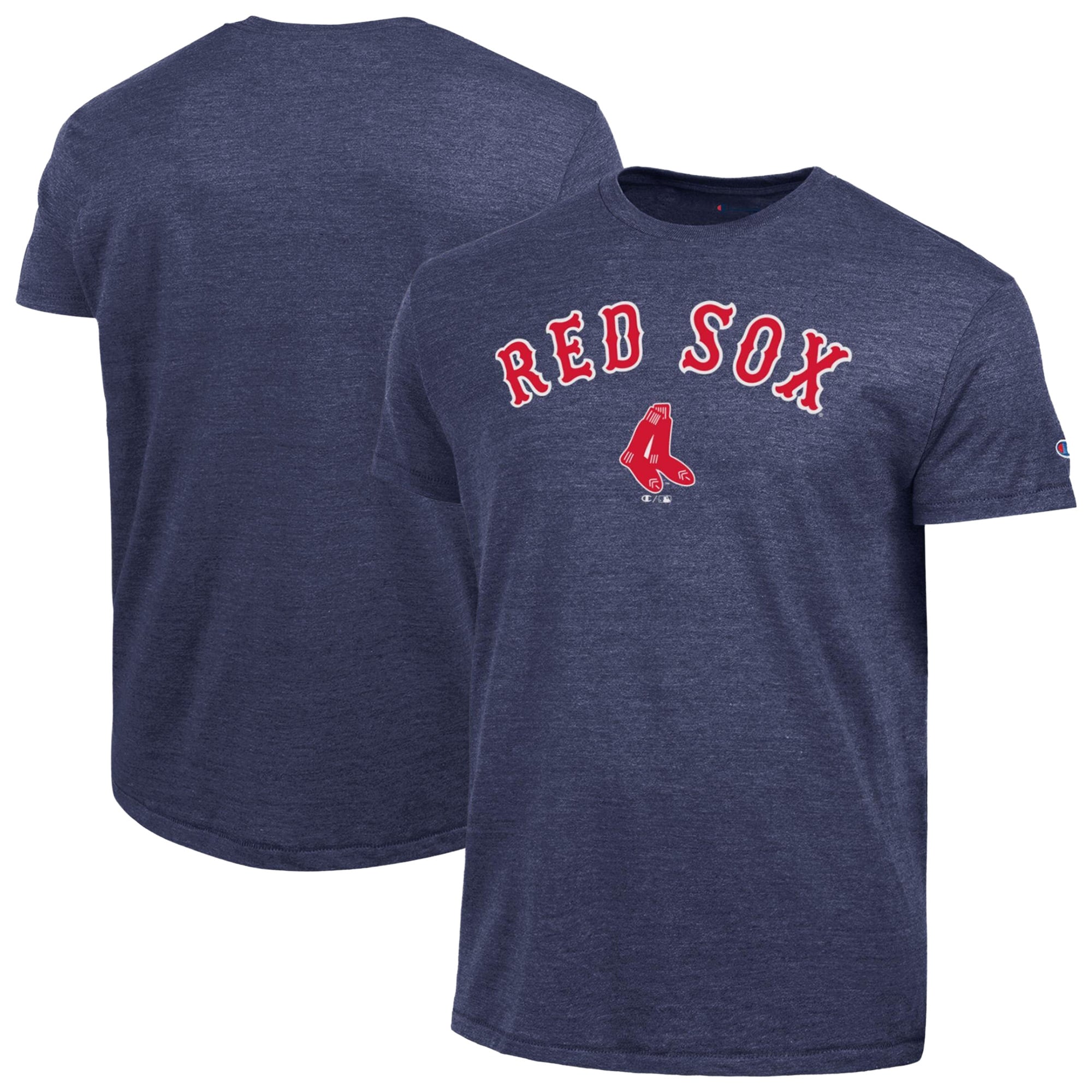 Men's Boston Red Sox Champion Navy Cooperstown Wordmark Lockup Tri ...