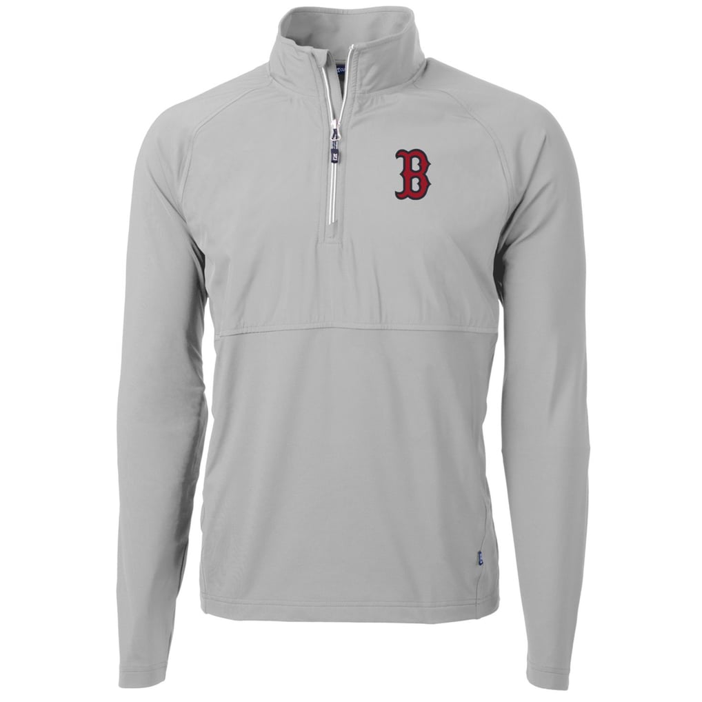 Boston Red Sox Cutter & Buck Adapt Eco Knit Hybrid Recycled Quarter-Zip Pullover Jacket - Gray
