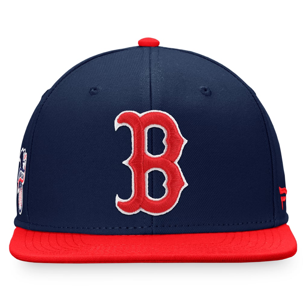Men's Boston Red Sox Fanatics Navy/Red Iconic League Patch Snapback Hat