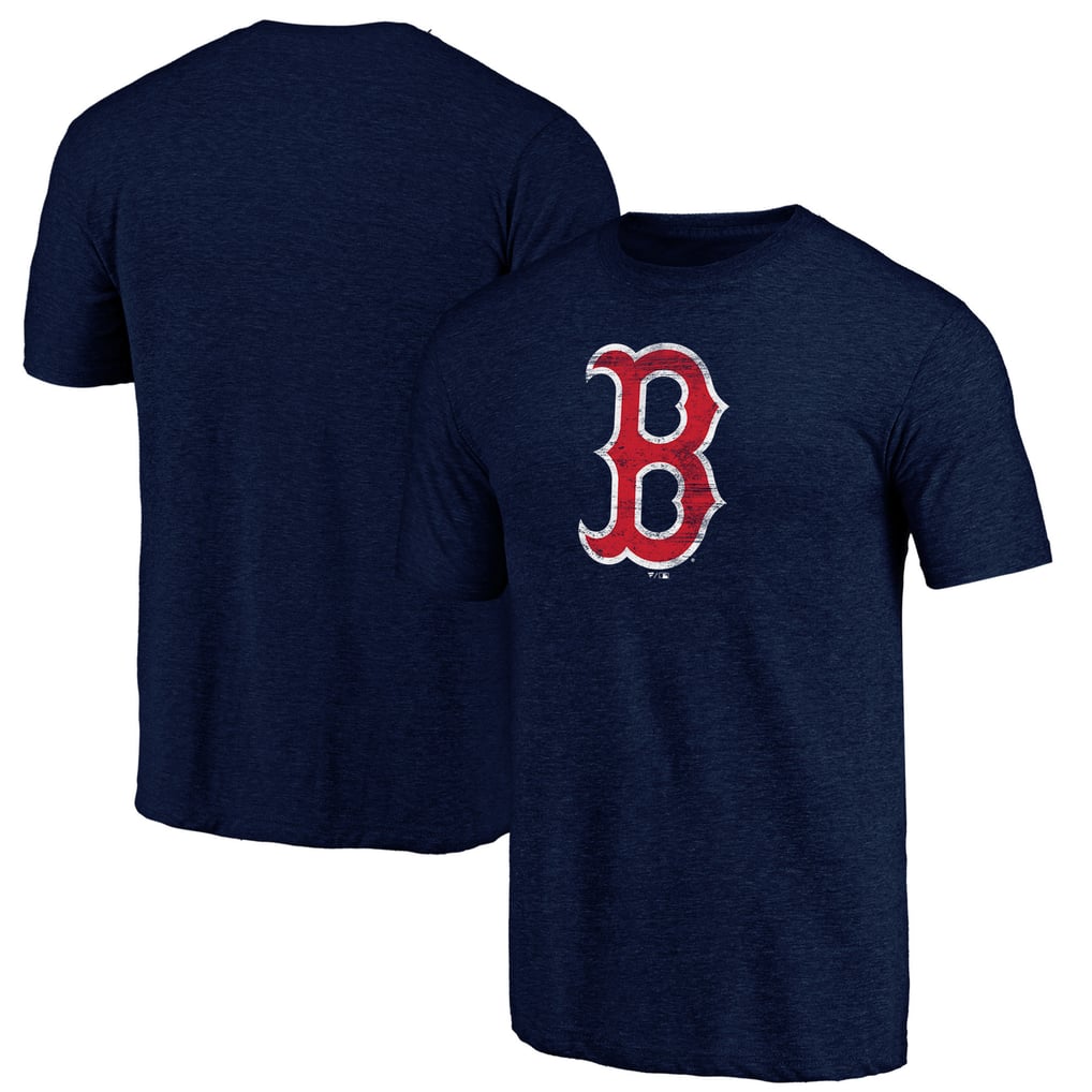 Boston Red Sox Official Logo Tri-Blend T-Shirt - Heather Navy