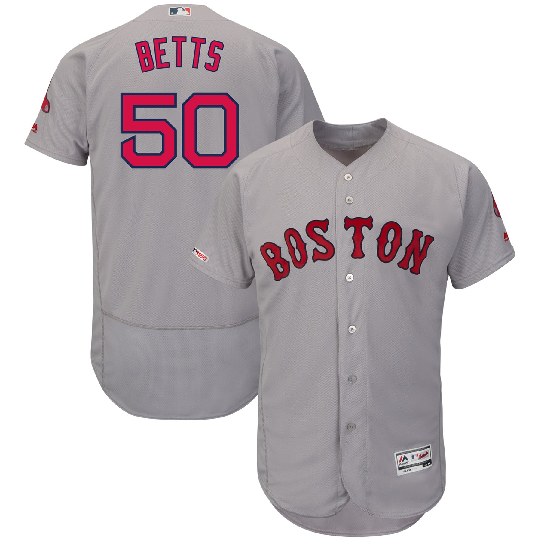 Men's Boston Red Sox Mookie Betts Majestic Gray Alternate