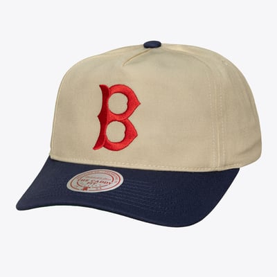  Boston Red Sox Mitchell & Ness Retro Roots Deadstock Cooperstown Adjustable Hat - Cream
