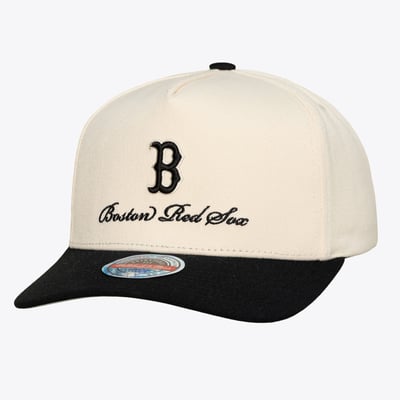  Boston Red Sox Mitchell & Ness Flawless Stretch-Snap Hat - Cream/Black