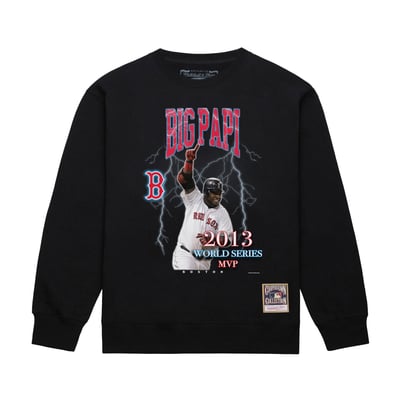 David Ortiz Boston Red Sox Mitchell & Ness Cooperstown Collection Big & Tall Nickname Player Graphic Sweatshirt - Black