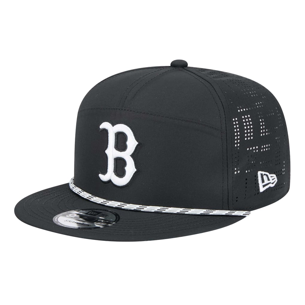 Men's Boston Red Sox New Era Black Laser Cut 9FIFTY Snapback Hat