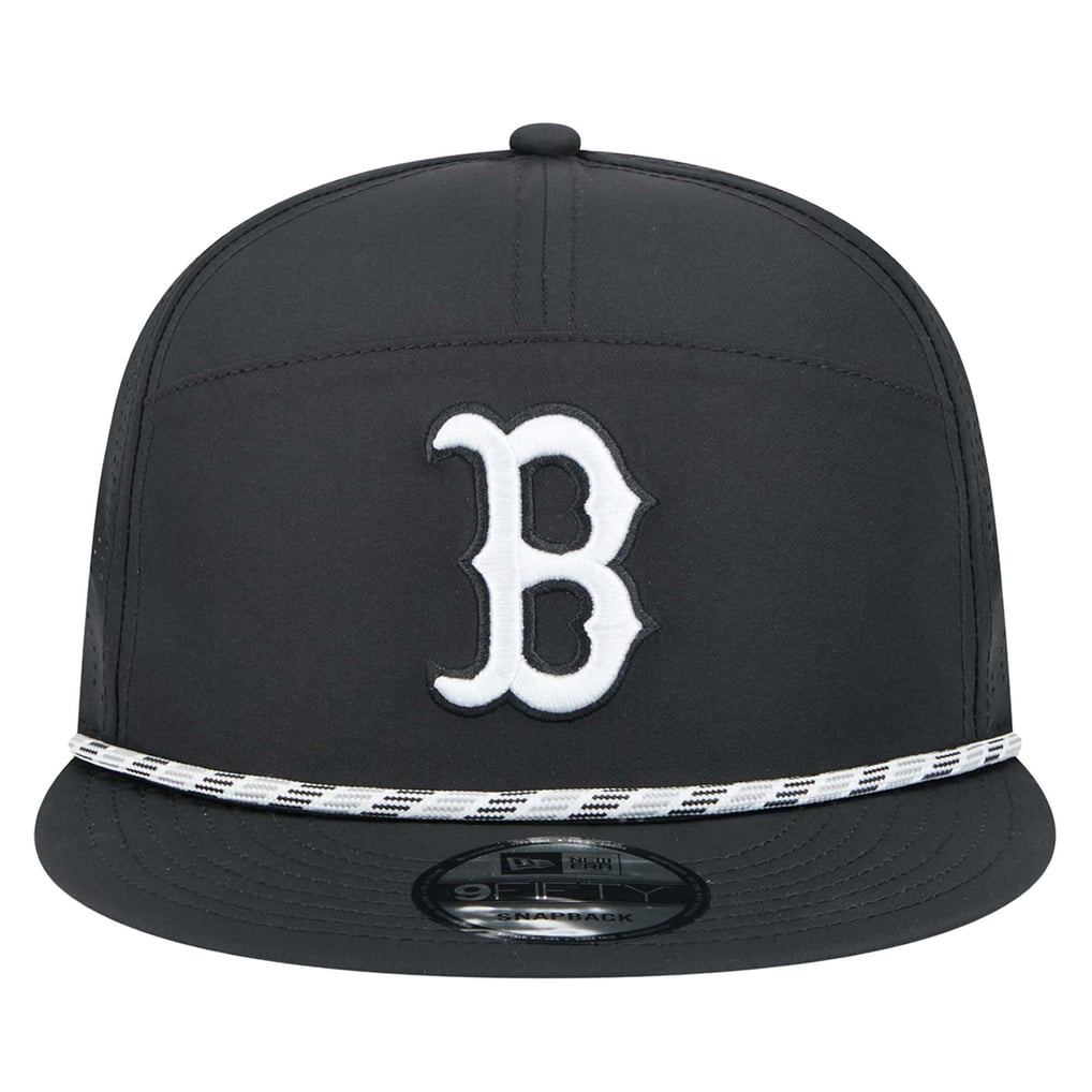Men's Boston Red Sox New Era Black Laser Cut 9FIFTY Snapback Hat