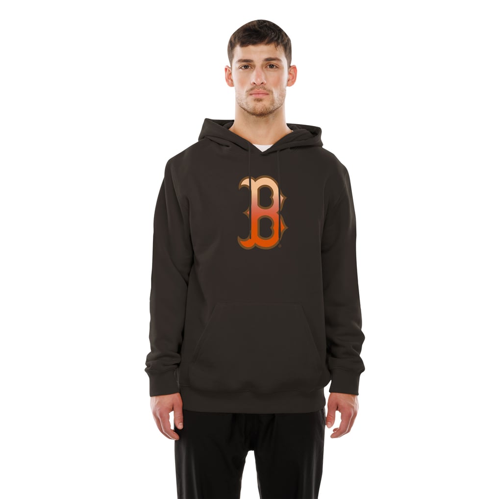  Boston Red Sox New Era Gradient Monogram Pullover Hoodie - Brown