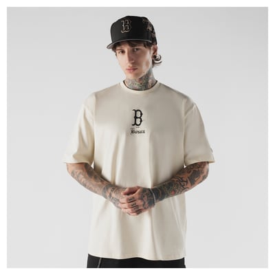  Boston Red Sox New Era Heritage Gothic Lettering T-Shirt - Cream