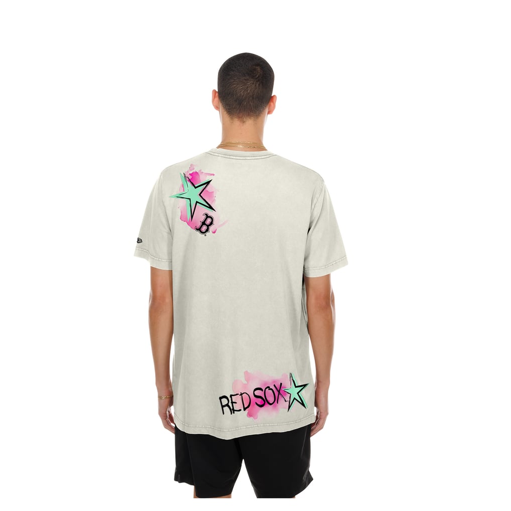 Men's Boston Red Sox New Era Cream Lifestyle Punk Core T-Shirt