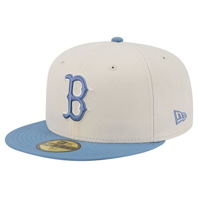 Boston Red Sox New Era Color Pack 59FIFTY Fitted Hat - Cream/Light Blue