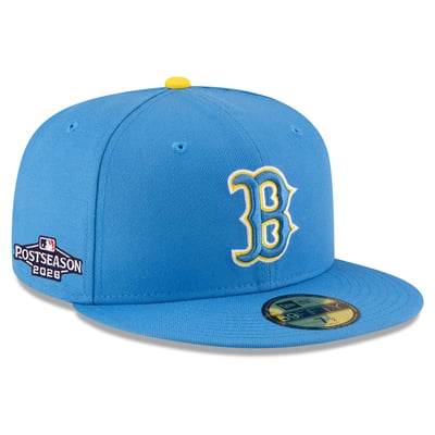 Boston Red Sox New Era 2026 MLB Postseason Side Patch Alternate 59FIFTY Fitted Hat - Light Blue