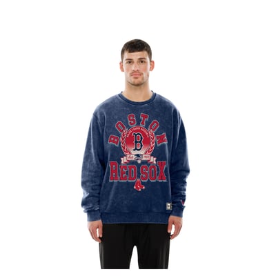  Boston Red Sox New Era Mineral Washed Crewneck Sweatshirt - Navy