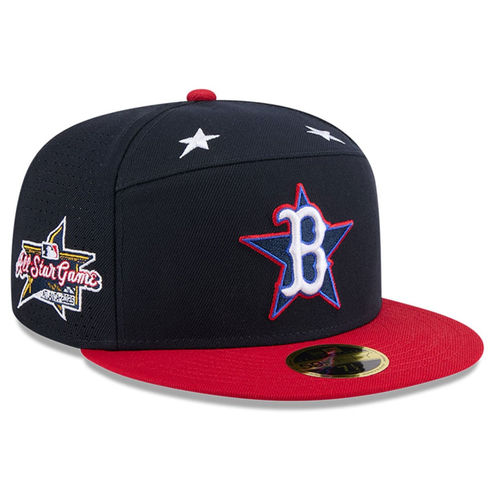 Boston Red Sox New Era 2025 MLB All-Star Game Workout Side Patch 59FIFTY Fitted Hat - Navy/Red
