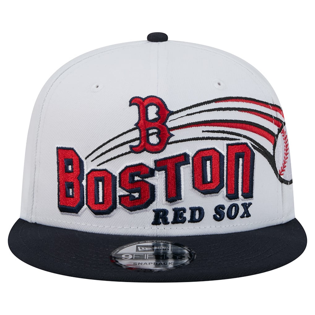 Boston Red Sox New Era Retro Sweep 9FIFTY Snapback Hat - White
