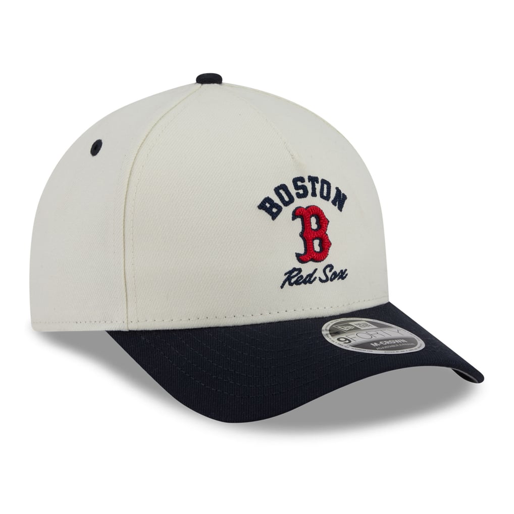 Boston Red Sox New Era Arch 9FORTY A-Frame M-Crown Adjustable Hat - White/Navy