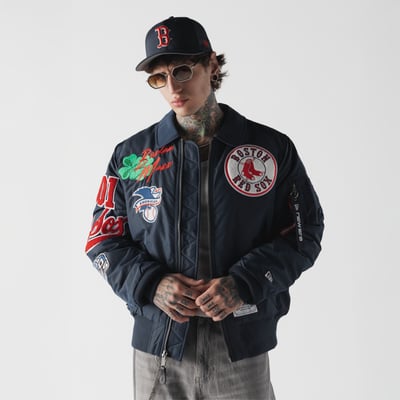Boston Red Sox New Era x Alpha Industries MA-1 Full-Zip Bomber Jacket - Navy