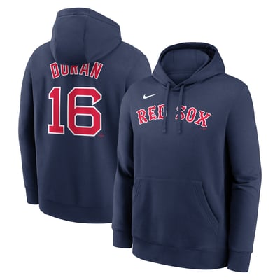 Jarren Duran Boston Red Sox Nike Player Name & Number Club Pullover Hoodie - Navy