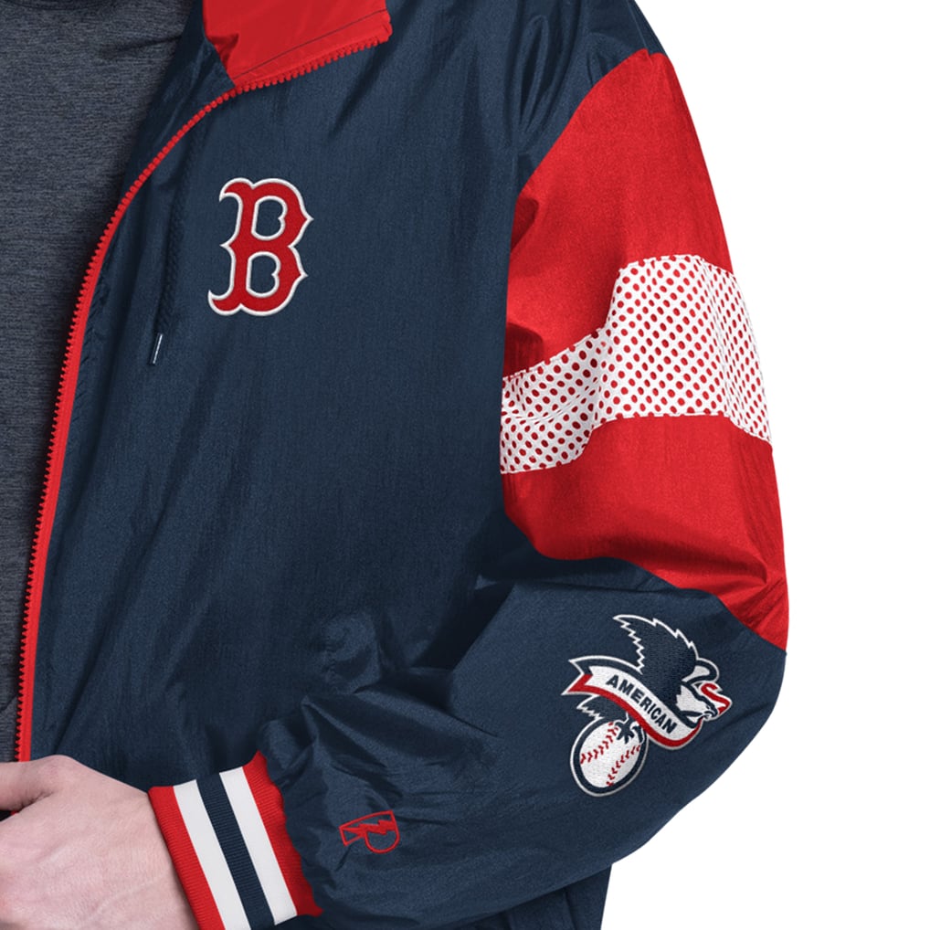 Boston Red Sox Pro Player Legacy Lightweight Full-Zip Hooded Jacket - Navy/Red