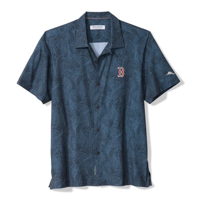 Boston Red Sox Tommy Bahama Saltwater Fronds IslandZone Button-Up Shirt - Navy