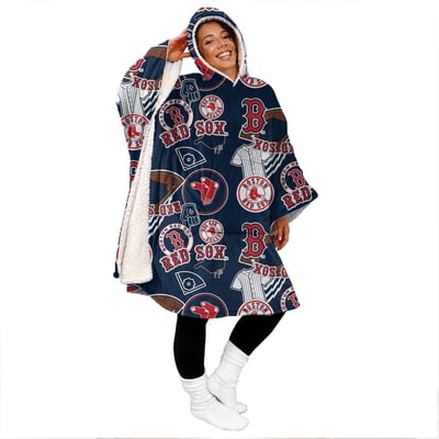 Boston Red Sox Pegasus Mashup 50" x 70" Bloncho Sherpa Fan Cape