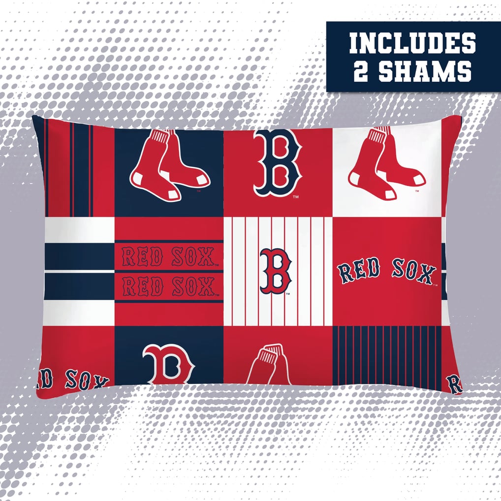 Boston Red Sox Pegasus Patchwork Plaid Three-Piece Full/Queen Bed in a Bag Set