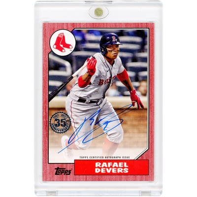 Rafael Devers Boston Red Sox Autographed 2022 Topps 1987 Topps Design Red #87BA-RD #12/25 Card