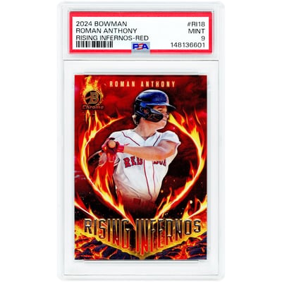 Roman Anthony Boston Red Sox 2024 Bowman Chrome Rising Infernos Red Refractor #RI-18 #1/5 PSA Authenticated 9 Card