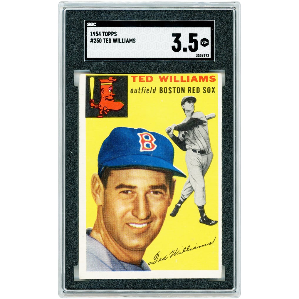Ted Williams Boston Red Sox 1954 Topps #250 SGC Authenticated 3.5 Card