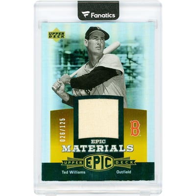 Ted Williams Boston Red Sox 2006 Upper Deck epic Materials Game Used Jersey Relic #EM-TW1 #26/125 Card