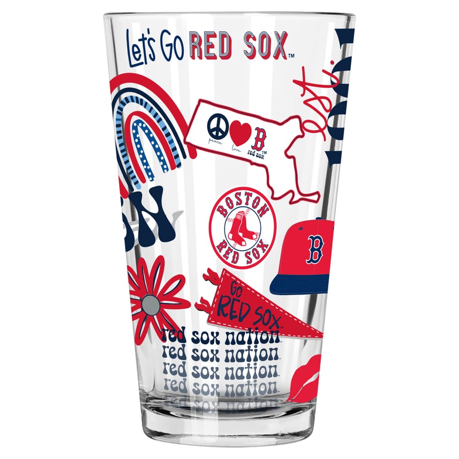 Boston Red Sox The Memory Company 2-Pack 16oz. Pint Glass Loco Design Set