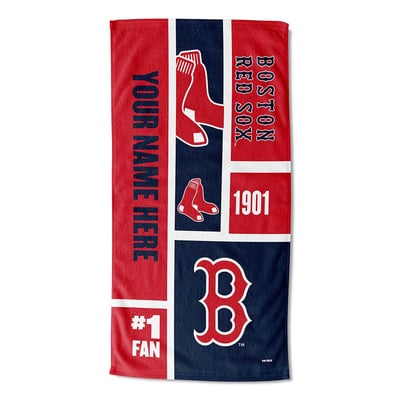 Boston Red Sox The Northwest Group 30'' x 60'' Colorblock Personalized Beach Towel