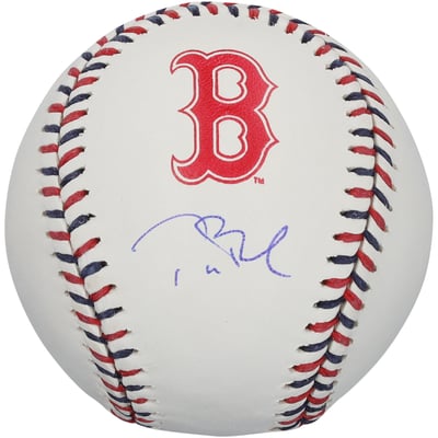 Tom Brady Boston Red Sox Autographed Fanatics Authentic Team Color Laces Baseball
