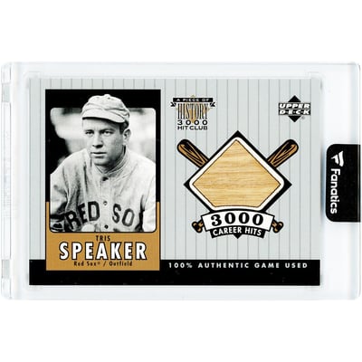 Tris Speaker Boston Red Sox 2000 Upper Deck A Piece of History 3000 Hit Club Game Used Bat Relic #TS-B Card