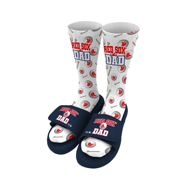 Unisex Boston Red Sox ISlide Golf Dad Socks & Slide Sandals  display picture 3