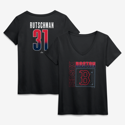 Adley Rutschman Boston Red Sox Women's Home Field Pop Name & Number V-Neck T-Shirt - Black