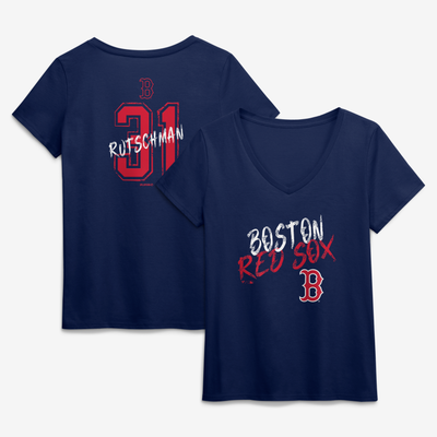 Adley Rutschman Boston Red Sox Women's Hustle Name & Number V-Neck T-Shirt - Navy