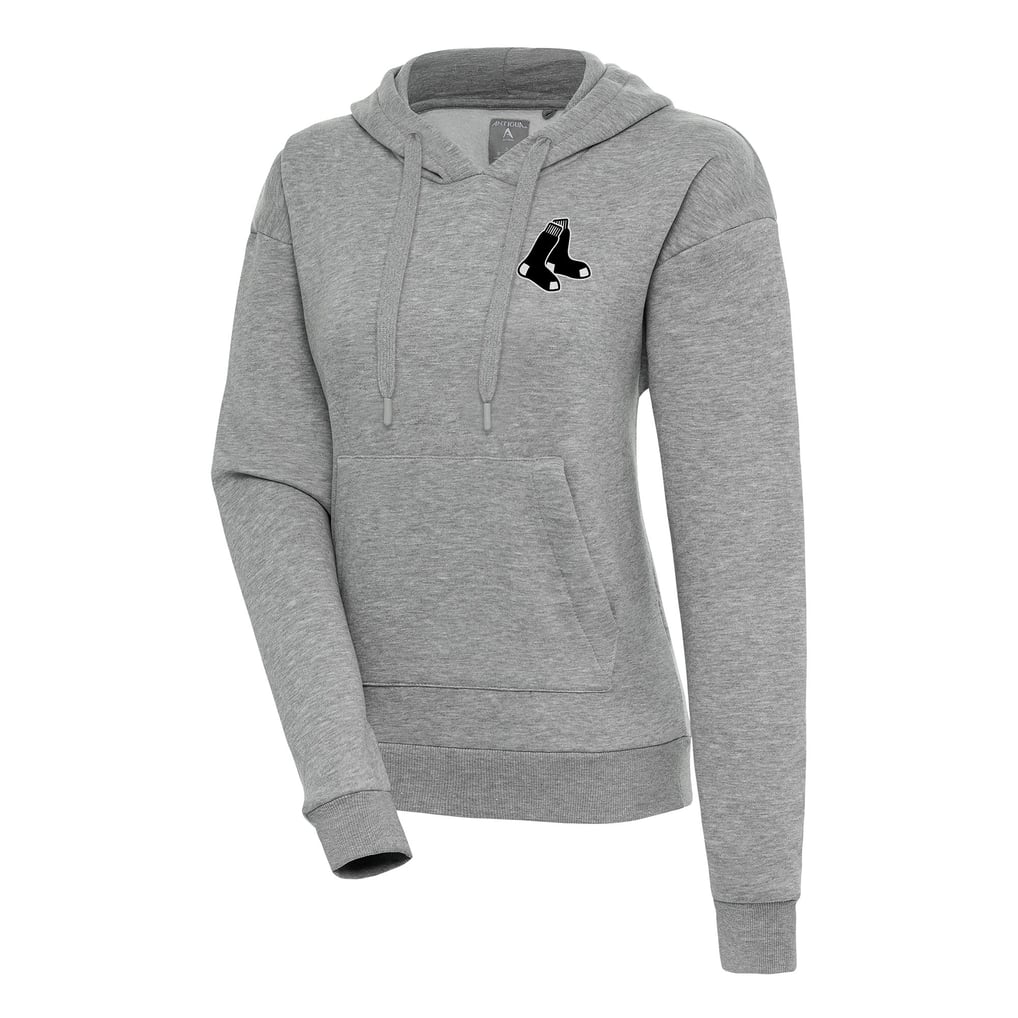  Boston Red Sox Antigua Women's Brushed Metallic Victory Pullover Hoodie - Heather Gray