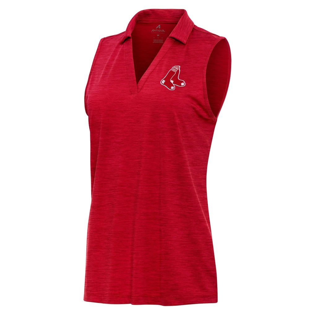 Boston Red Sox Antigua Women's Layout Sleeveless Polo - Heather Red