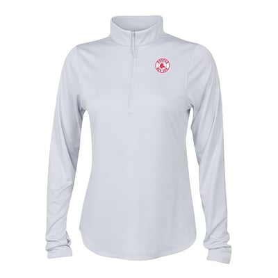 Boston Red Sox Columbia Women's Fairway Breeze Quarter-Zip Pullover - White