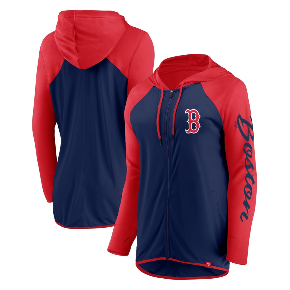 Boston Red Sox Fanatics Women's Script Sleeve Full-Zip Hoodie - Navy/Red