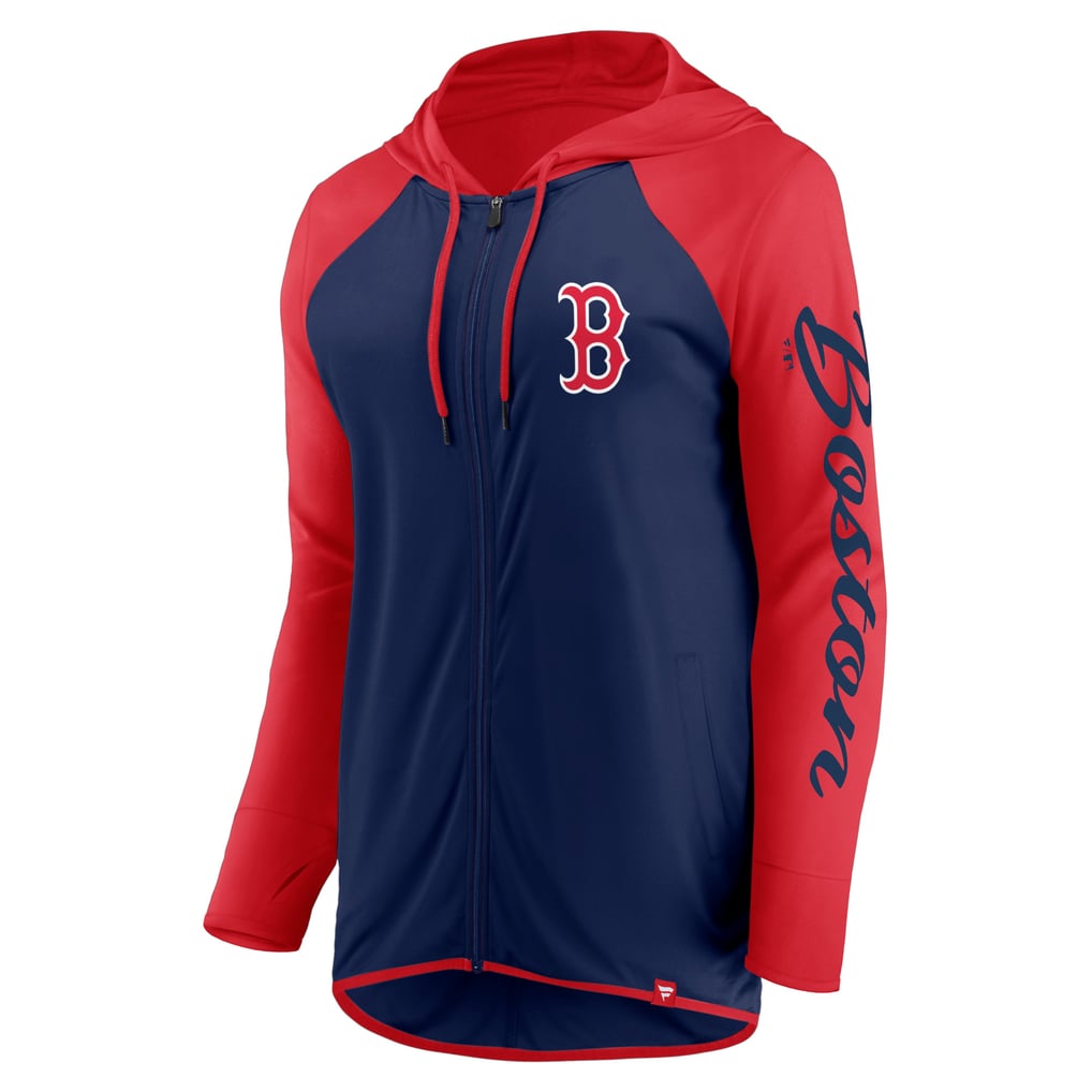 Boston Red Sox Fanatics Women's Script Sleeve Full-Zip Hoodie - Navy/Red